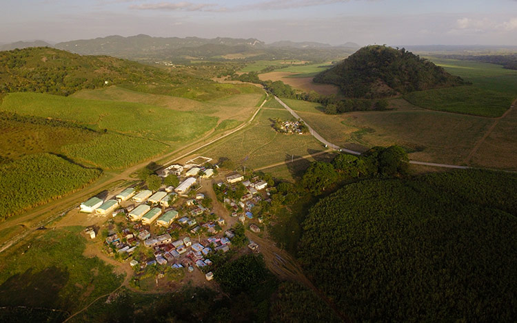 sky view of dominican republic town